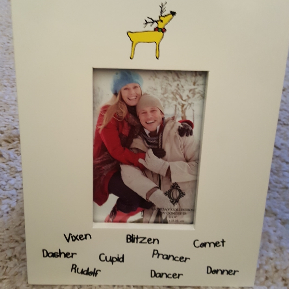 Reindeer/ Christmas Picture Frame, vertical